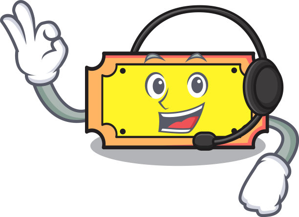 带有卡通造型的耳机门票吉祥物图片下载