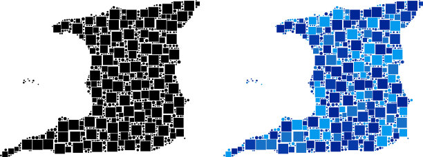 蓝色版本的特立尼达星点岛地图图片下载