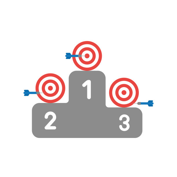 图标概念的牛眼和飞镖的赢家图片下载