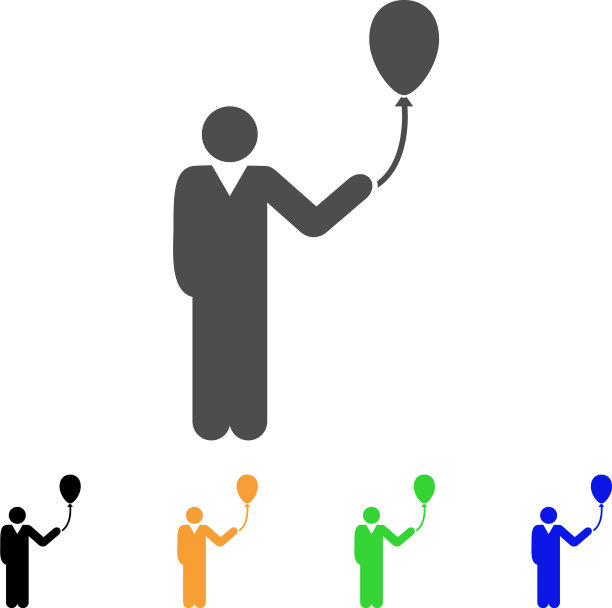 带着节日气球图标的男人图片下载