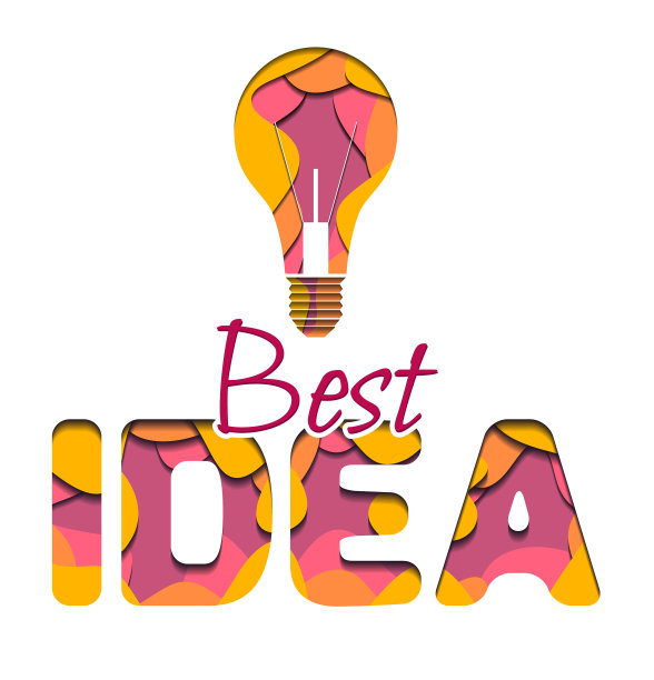 3d题字最好的点子和灯泡剪下来图片下载