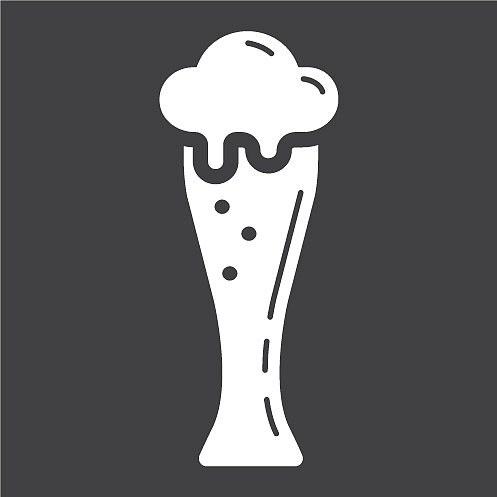 啤酒杯字形图标：食品饮料酒精图片下载