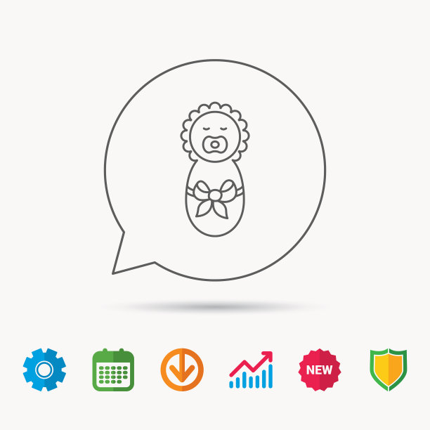 新生婴儿图标学步与弓标志图片下载