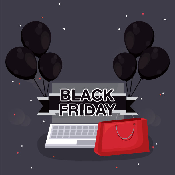 黑色星期五标签与笔记本电脑图片下载