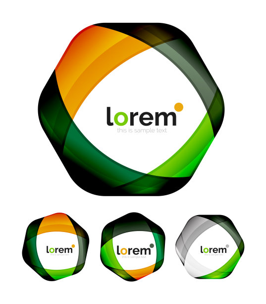 集合几何形状的标志设计图片下载