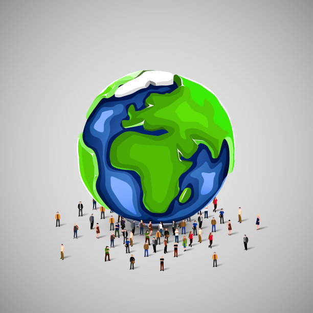 人们挤在地球下面图片下载