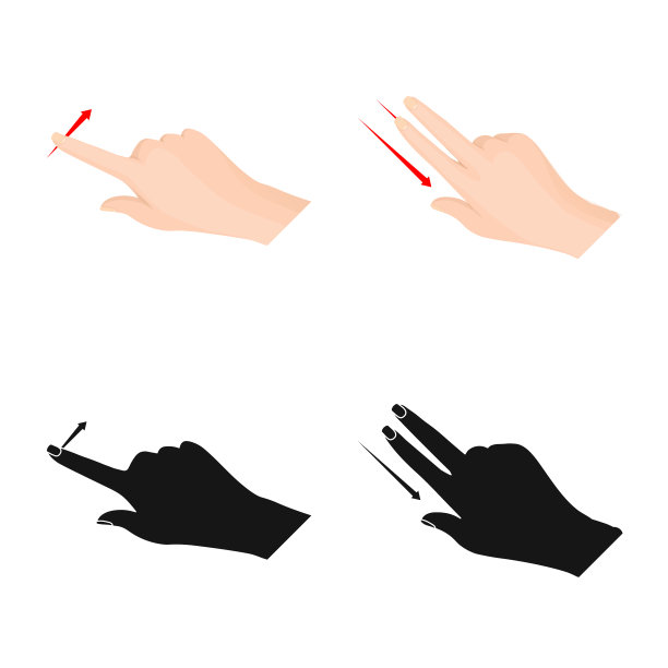 触摸屏和手图标的隔离对象图片下载