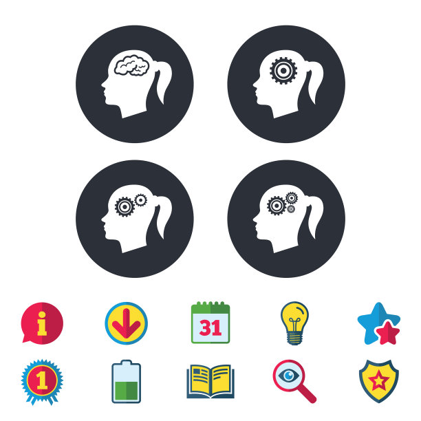 头部有女性脑图标女性符号图片下载