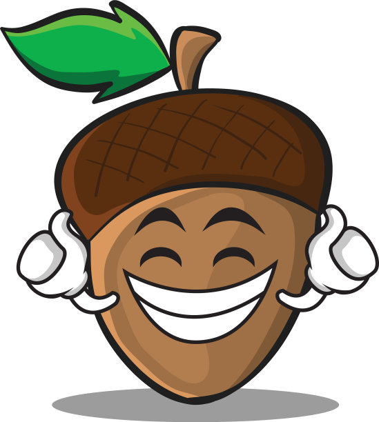 骄傲的橡子卡通人物风格图片下载