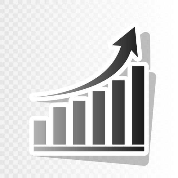 增长图表标志新年黑色图标图片下载
