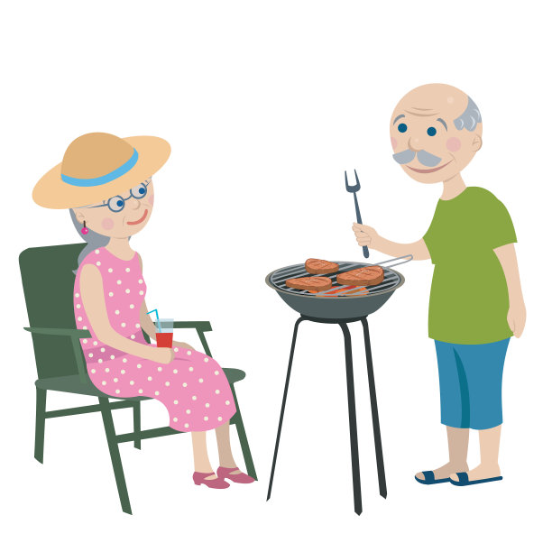 快乐的爷爷奶奶在休息图片下载