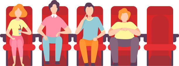 人们坐在电影院看电影图片下载