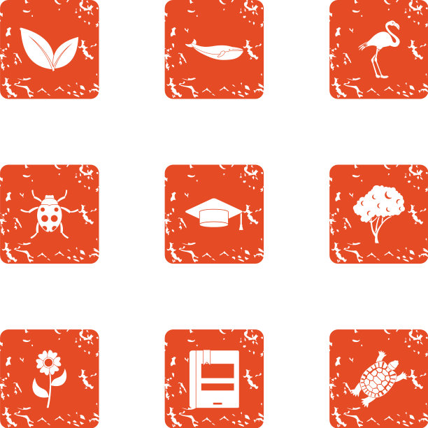 动物学图标设置垃圾摇滚风格图片下载