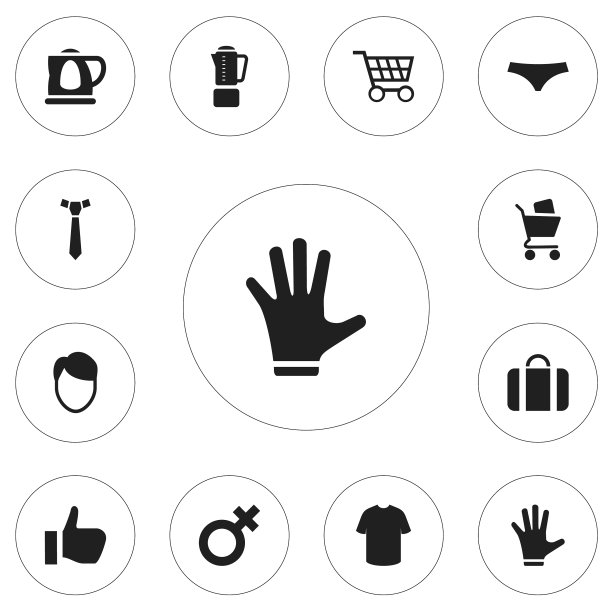 一组12可编辑的业务图标包括图片下载