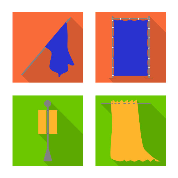 织物和白色标志设置图片下载