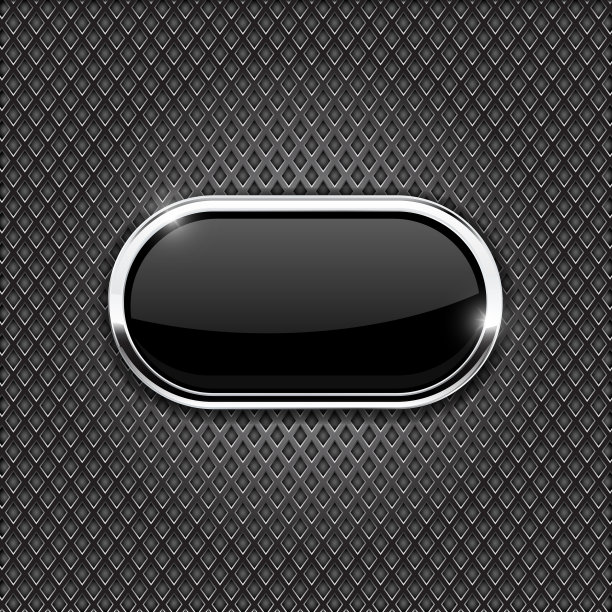 金属穿孔背景与黑色椭圆形玻璃图片下载