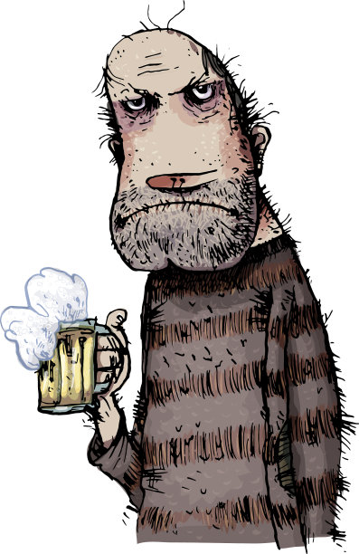 喝啤酒的男人不开心图片下载