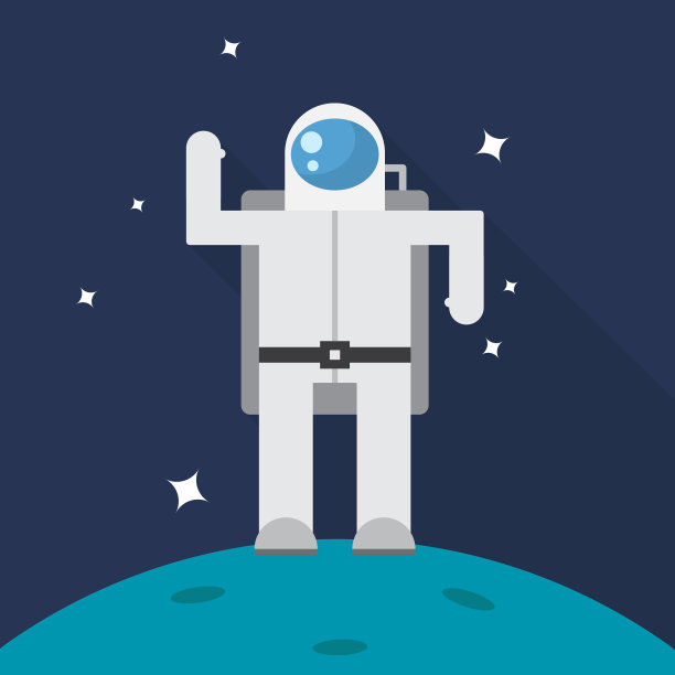 宇航员图标设置伟大的平面图标与图片下载