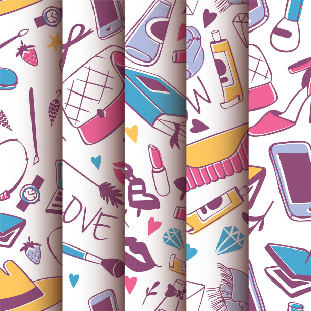 女鞋和配饰无缝图案图片下载