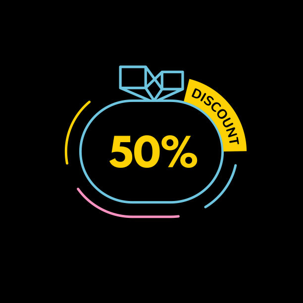 销售标签百分之折扣标志促销优惠券图片下载