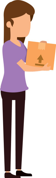 女人用箱子接收商品图片下载