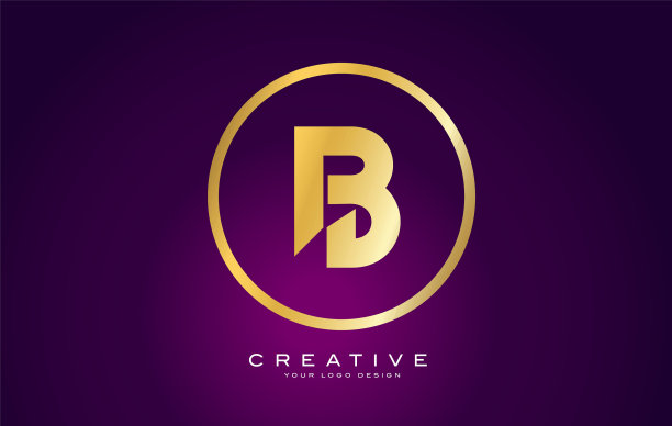 B字母黄金标志设计现代B图标用图片下载