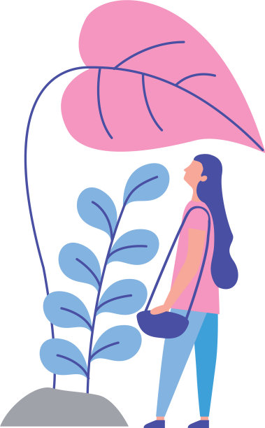 女人侧视图看自然景观图片下载