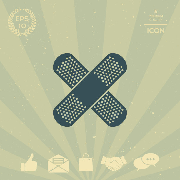 十字胶粘绷带医疗石膏ico图片下载