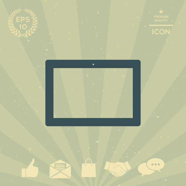 带有空白屏幕图标的平板电脑图片下载