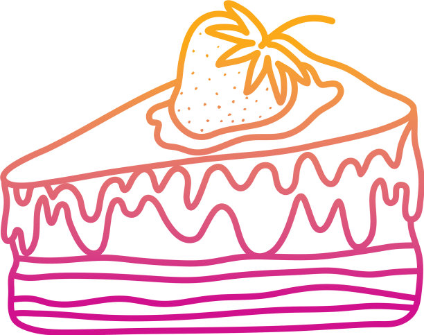 降解线甜可口的蛋糕与草莓图片下载