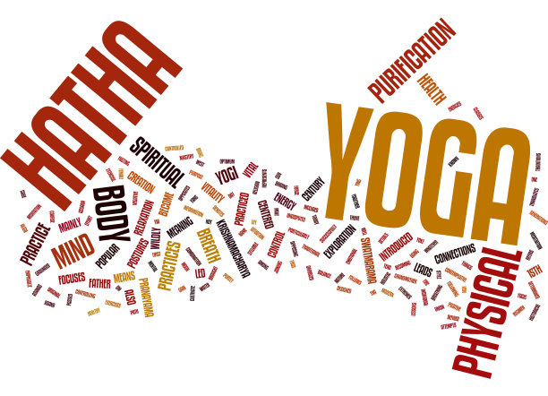 哈他瑜伽的练习文本背景词图片下载