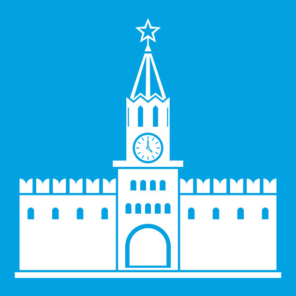 俄罗斯克里姆林宫图标白色图片下载