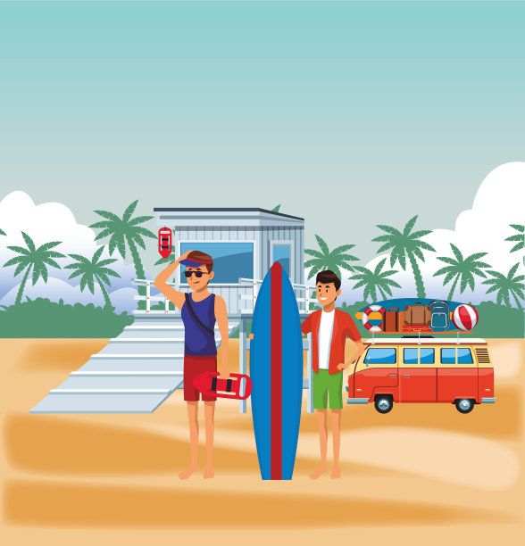 人民和海滩图片下载