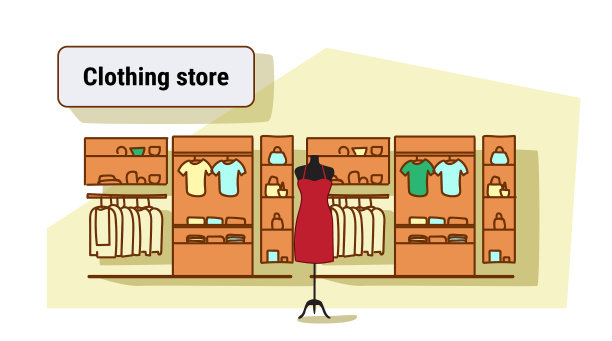 大型时装店空荡荡的无人超市图片下载