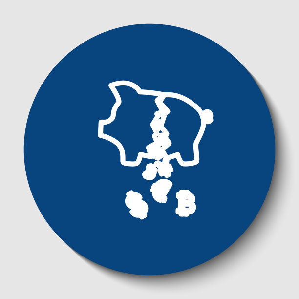 猪钱银行标志白色轮廓图标图片下载