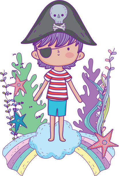 云中有彩虹的小海盗图片下载