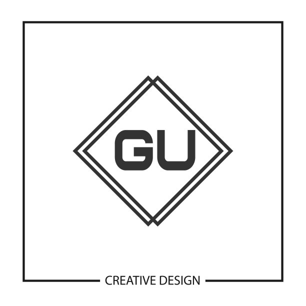 首字母GU标志模板设计图片下载