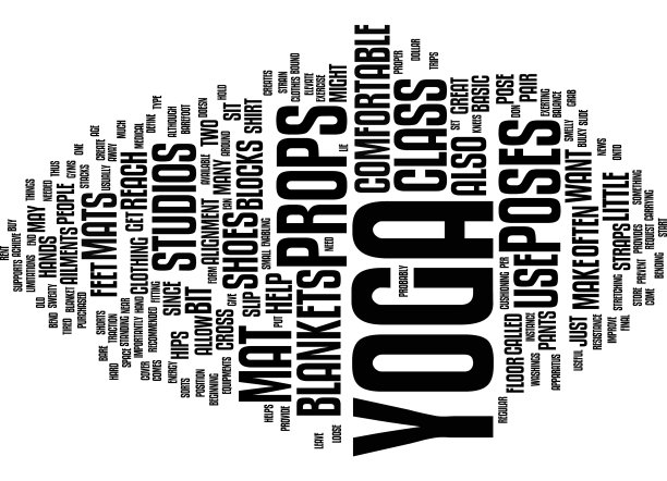 瑜伽道具文字背景词云概念图片下载