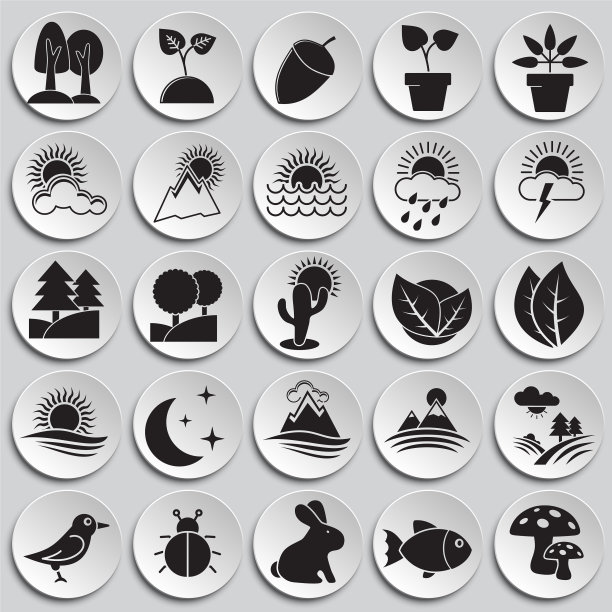 自然相关图标设置在板块背景图片下载