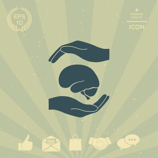 手握脑保护符号图片下载