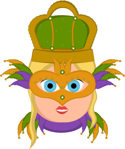 戴着狂欢节装饰品的女孩化身图片下载