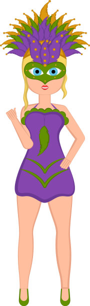 穿着狂欢节服装的女孩图片下载