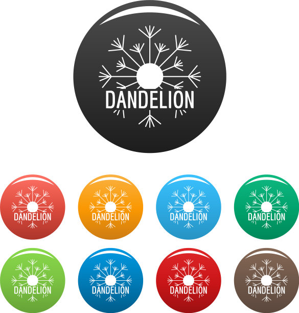 空中蒲公英标志图标设置颜色图片下载