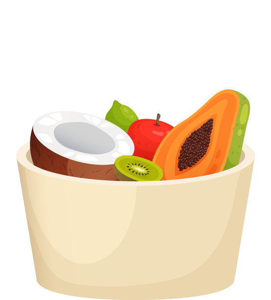 塑料圆碟，红苹果木瓜片图片下载