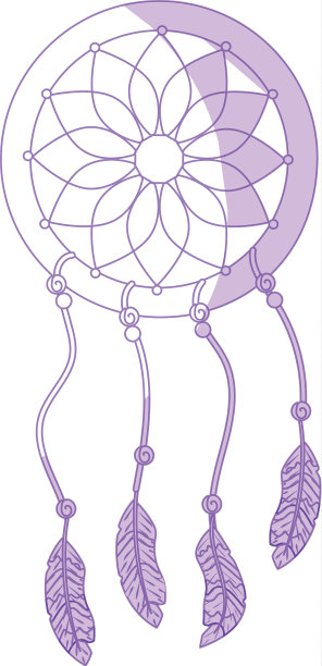 剪影美女捕梦用羽毛图片下载