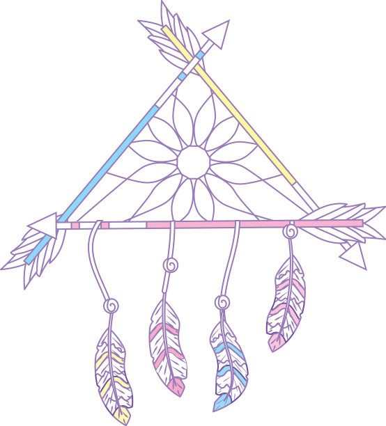 有羽毛和箭的美女捕梦网图片下载