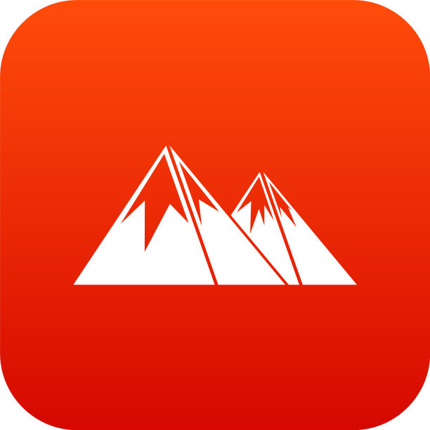 山与雪的图标数字红色图片下载