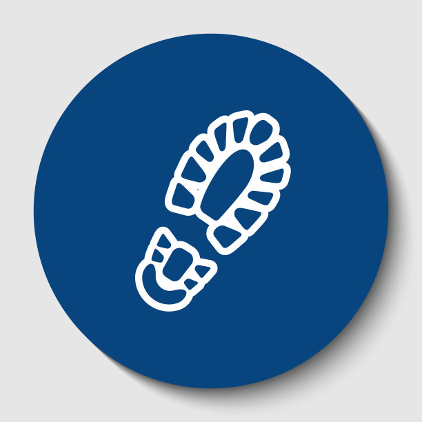 脚印引导标志白色轮廓图标图片下载