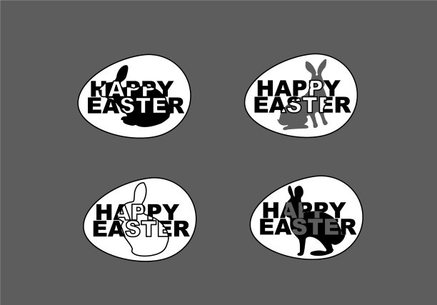 设置不同的兔子在彩蛋复活节卡图片下载