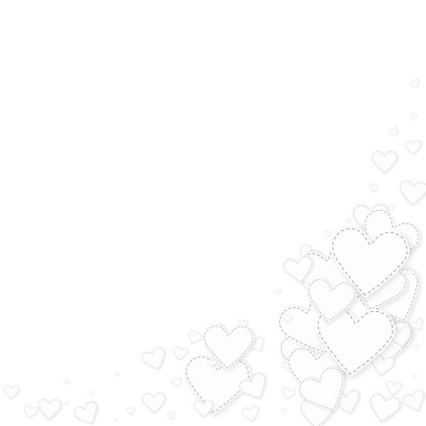 白心爱五彩纸屑情人节角落图片下载